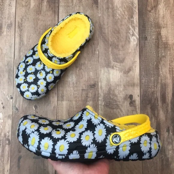 sunflower lined crocs